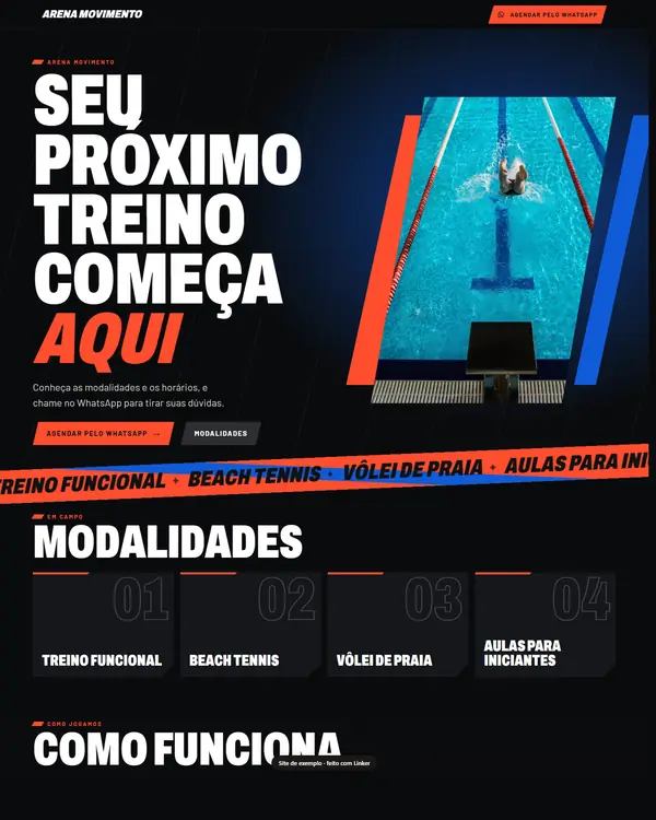 Site de exemplo para Aulas e Treinos