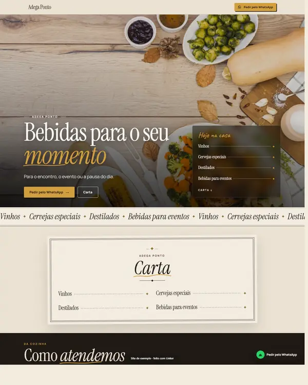 Site de exemplo para Bebidas