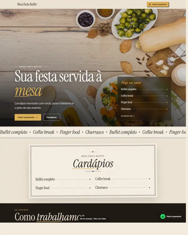 Site de exemplo para Buffet