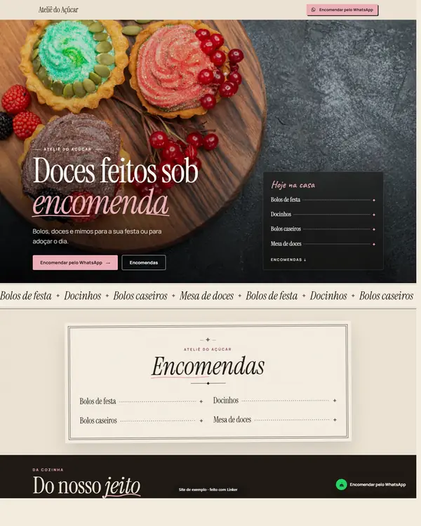 Site de exemplo para Doces e Confeitaria