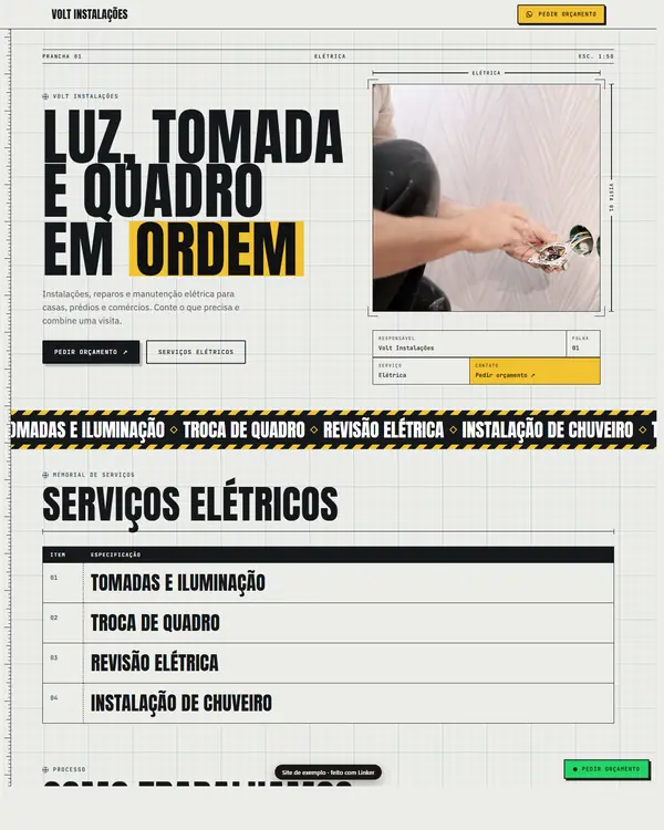 Site de exemplo para Elétrica