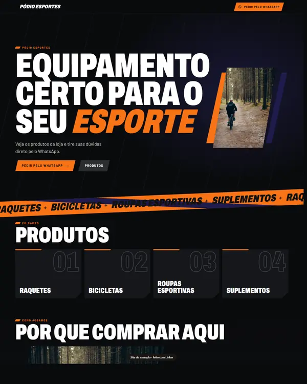 Site de exemplo para Equipamentos