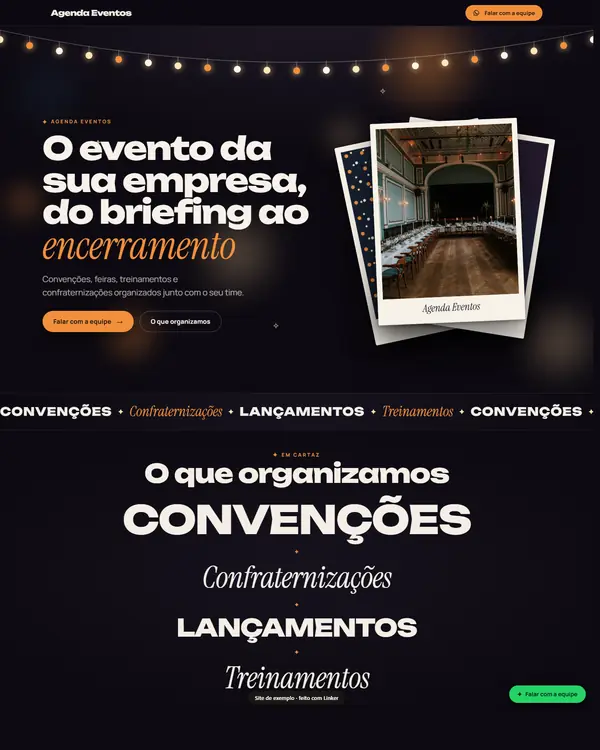 Site de exemplo para Eventos Corporativos