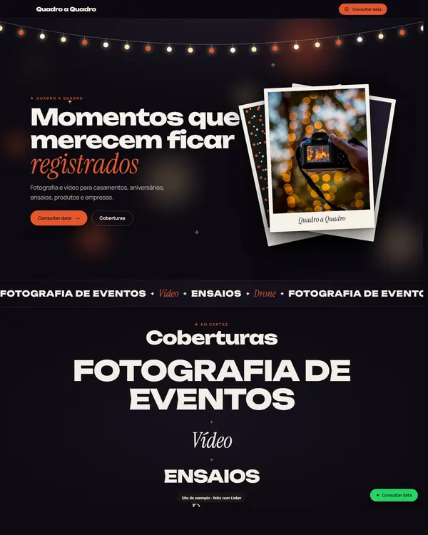 Site de exemplo para Foto e Vídeo