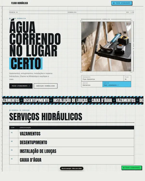 Site de exemplo para Hidráulica