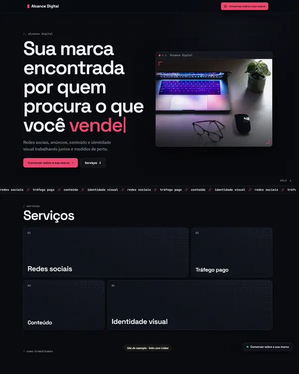 Site de exemplo para Marketing Digital