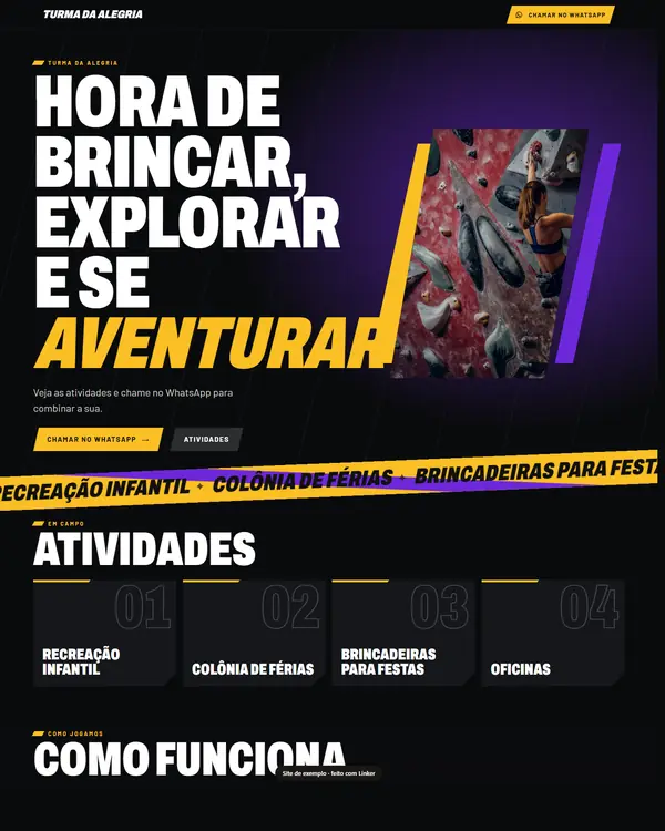Site de exemplo para Recreação