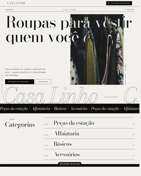 Site de exemplo para Roupas