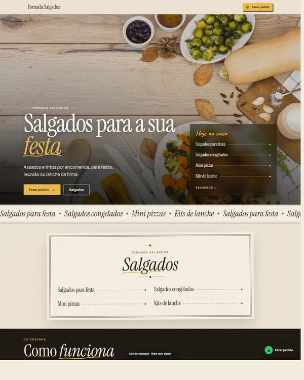 Site de exemplo para Salgados