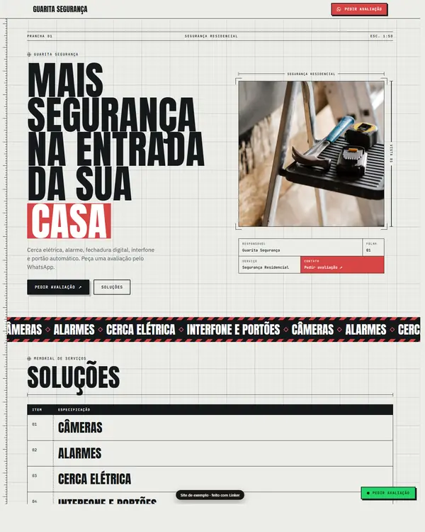 Site de exemplo para Segurança Residencial