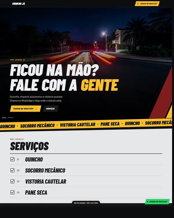 Site de exemplo para Socorro e Vistoria