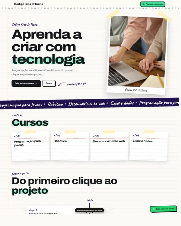 Site de exemplo para Tecnologia e Programação