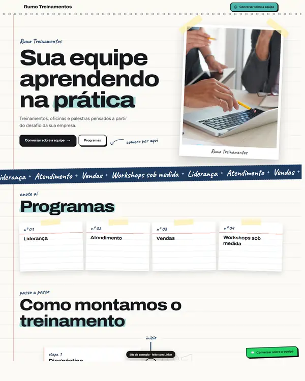 Site de exemplo para Treinamento Corporativo