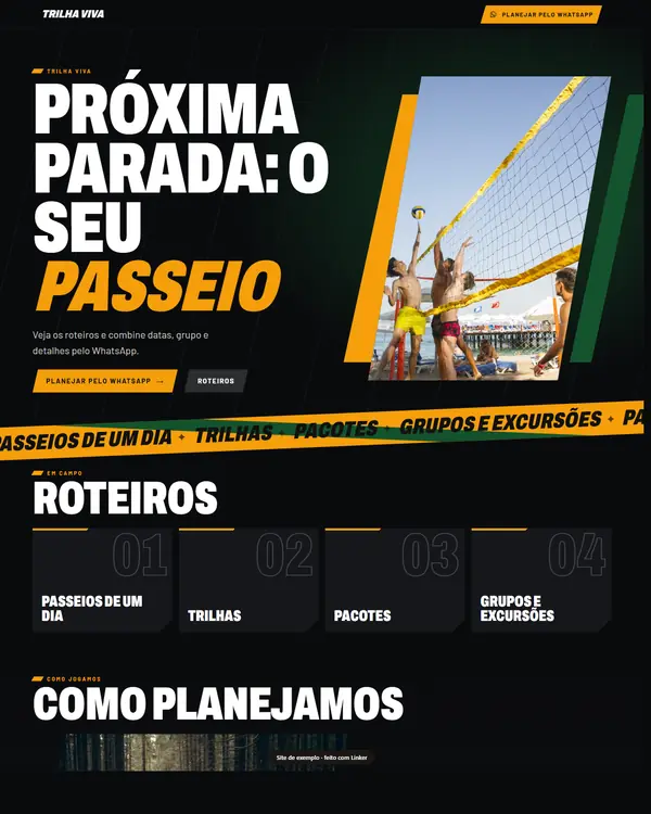 Site de exemplo para Turismo e Passeios